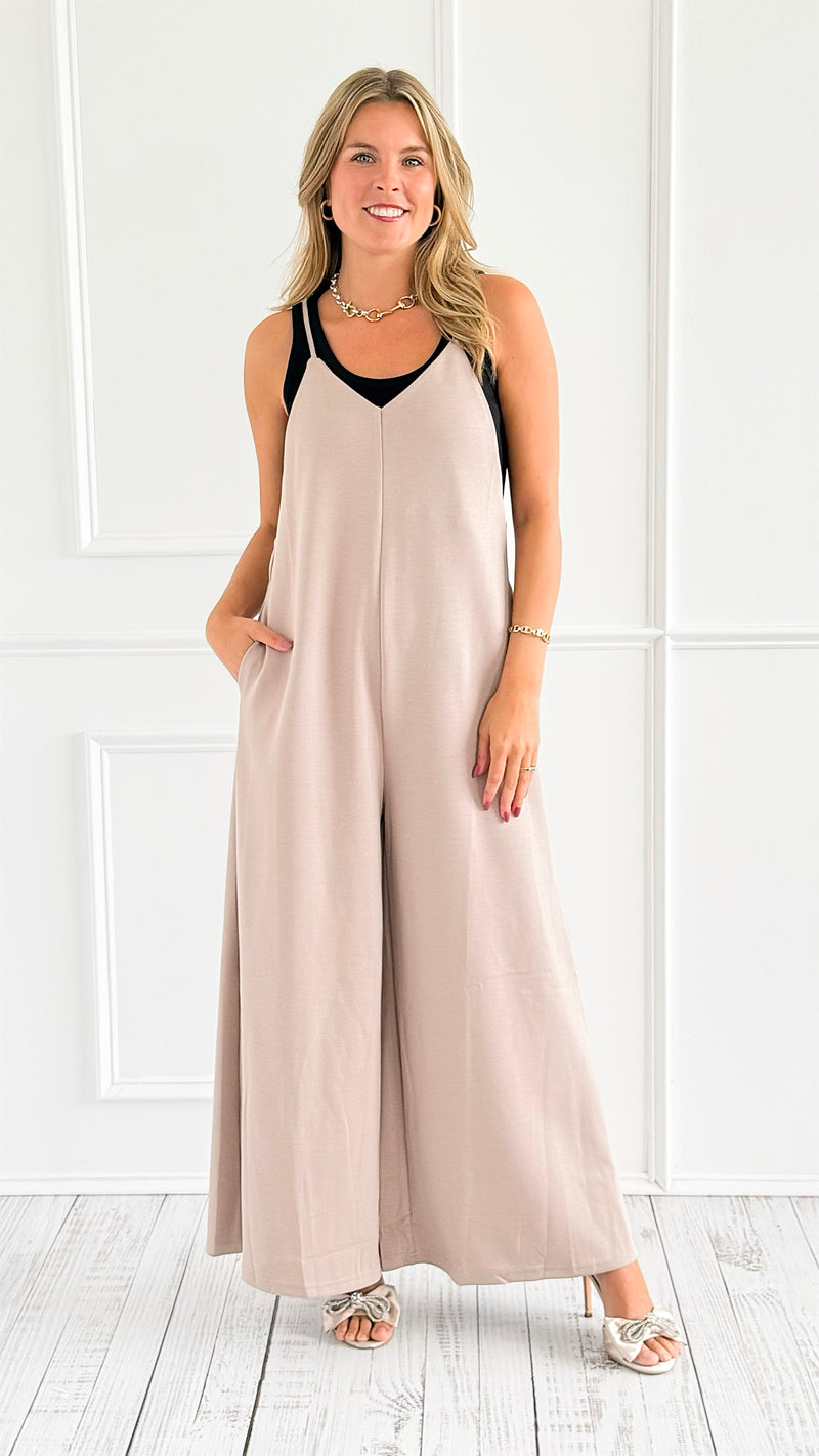 Effortless Ponte Spaghetti Strap Jumpsuit-200 Dresses/Jumpsuits/Rompers-Before You-Coastal Bloom Boutique, find the trendiest versions of the popular styles and looks Located in Indialantic, FL