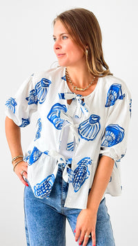 Seashell Elegance Tie Peplum Top-150 Cardigans/Layers-Bailey Rose-Coastal Bloom Boutique, find the trendiest versions of the popular styles and looks Located in Indialantic, FL