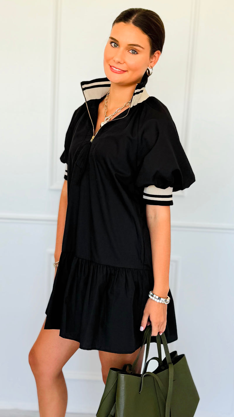 Game On Half Zip Mini Dress-200 Dresses/Jumpsuits/Rompers-entro-Coastal Bloom Boutique, find the trendiest versions of the popular styles and looks Located in Indialantic, FL