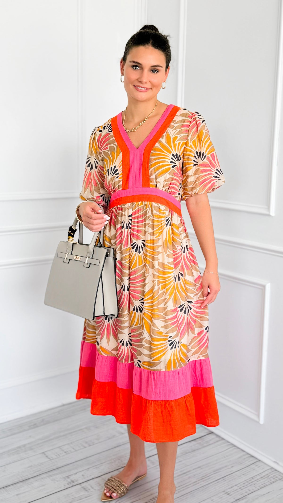 Palm Springs Color Block Dress - Taupe-200 Dresses/Jumpsuits/Rompers-VOY-Coastal Bloom Boutique, find the trendiest versions of the popular styles and looks Located in Indialantic, FL
