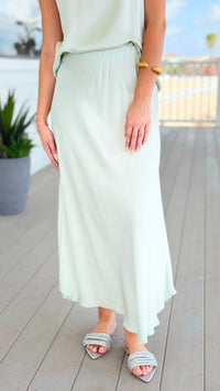 Just My Type Italian Skirt- Sage