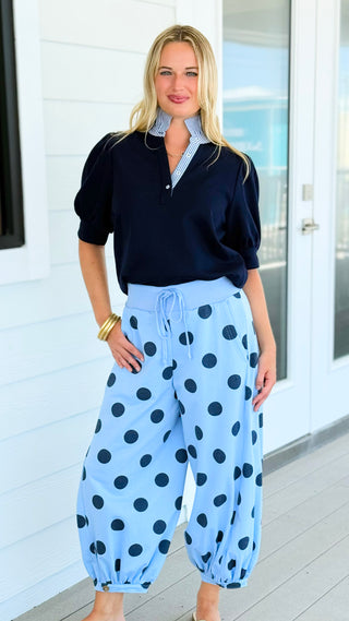 Playful Spot Pant - Lt Blue Navy