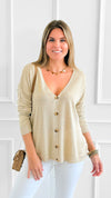 Lurex Aura Italian Cardigan-Gold-150 Cardigans/Layers-LY PARIS-Coastal Bloom Boutique, find the trendiest versions of the popular styles and looks Located in Indialantic, FL