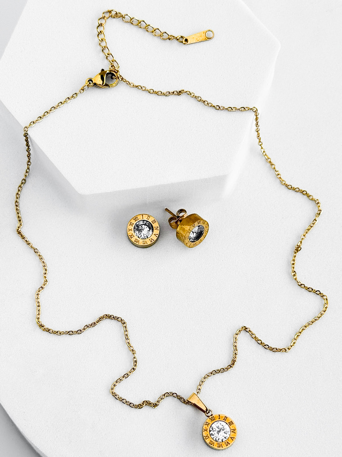 Stainless Steel Roman Numeral Pendant Set-230 Jewelry-Impression-Coastal Bloom Boutique, find the trendiest versions of the popular styles and looks Located in Indialantic, FL