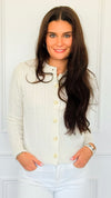 Crimson Gallop Cable Cardigan-Cream-150 Cardigan Layers-Blu Pepper-Coastal Bloom Boutique, find the trendiest versions of the popular styles and looks Located in Indialantic, FL