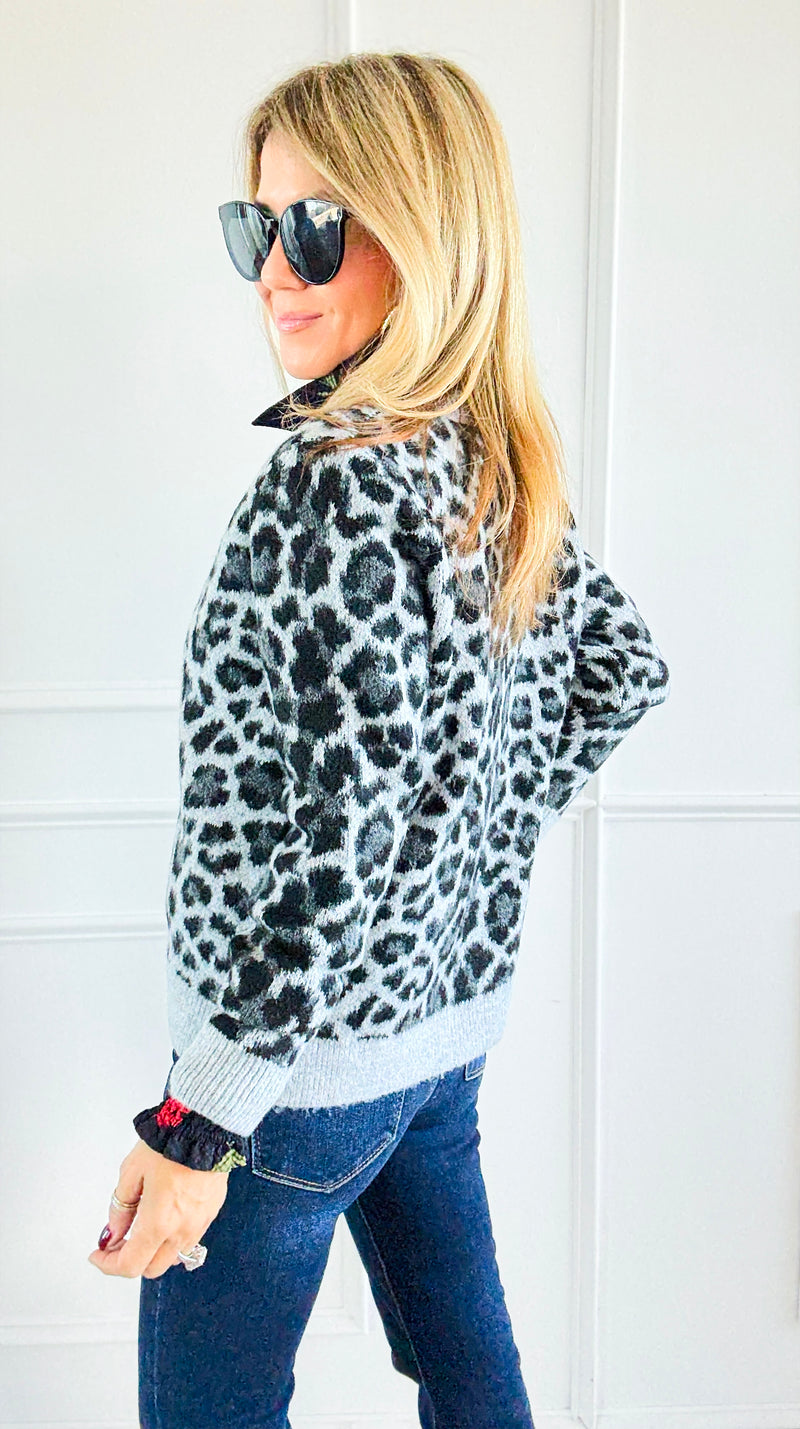 Leopard Luxe Knit Cardigan-150 Cardigans/Layers-Staccato-Coastal Bloom Boutique, find the trendiest versions of the popular styles and looks Located in Indialantic, FL