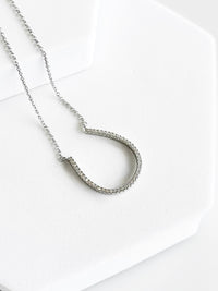 PRE ORDER-Sterling Silver Micropave Horsebit Necklace-230 Jewelry-NYC-Coastal Bloom Boutique, find the trendiest versions of the popular styles and looks Located in Indialantic, FL