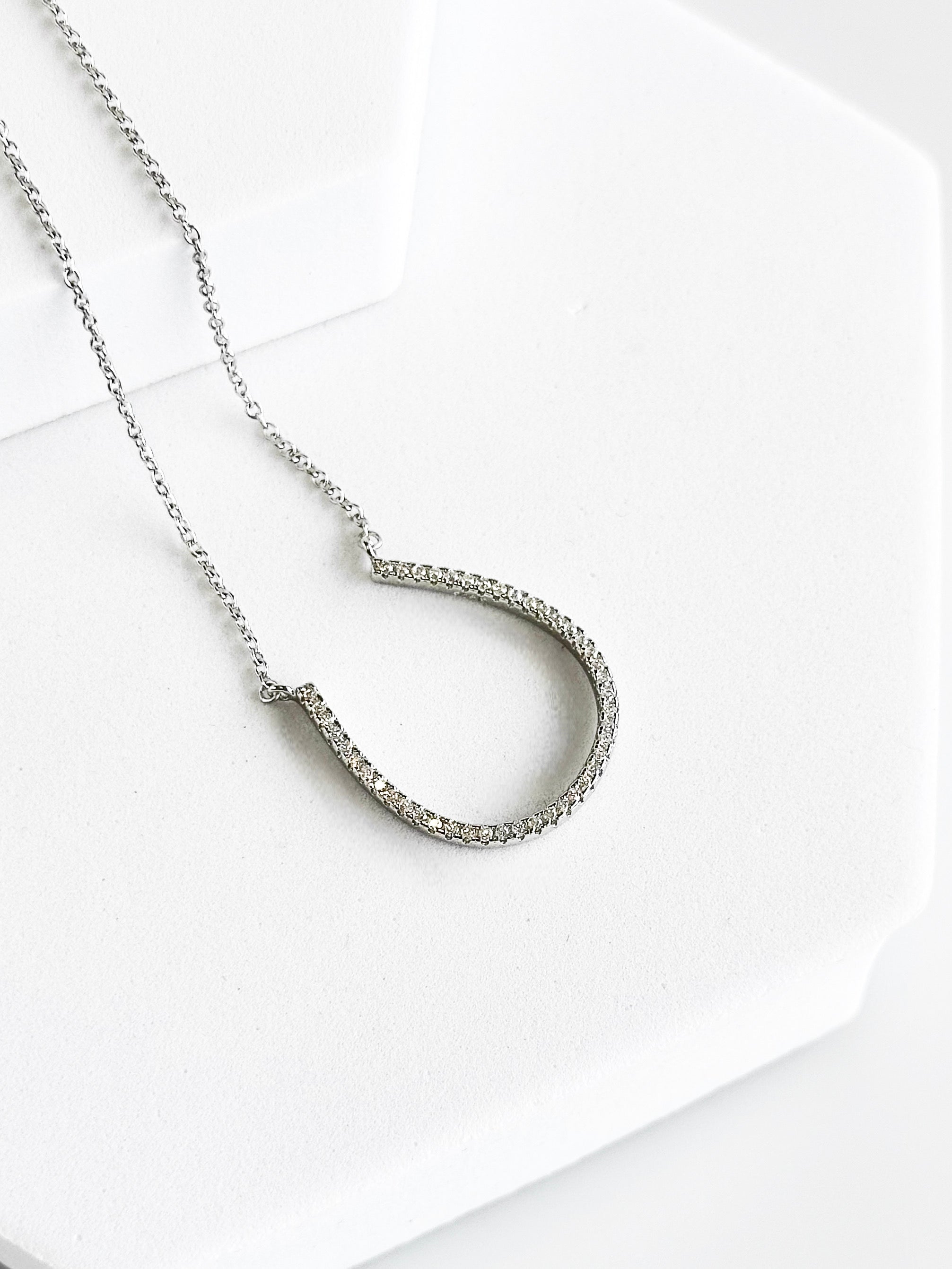 PRE ORDER-Sterling Silver Micropave Horsebit Necklace-230 Jewelry-NYC-Coastal Bloom Boutique, find the trendiest versions of the popular styles and looks Located in Indialantic, FL