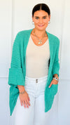 Cuff & Comfort Chenille Cardigan-Emerald Mint-150 Cardigans/Layers-POL-Coastal Bloom Boutique, find the trendiest versions of the popular styles and looks Located in Indialantic, FL