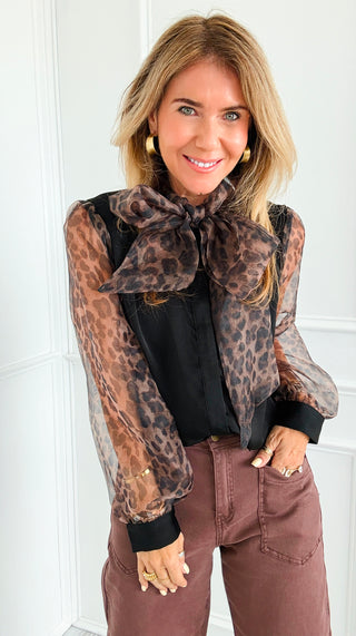 Leopard Bow Top