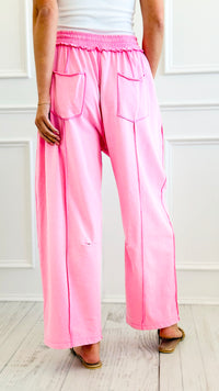 Off-Duty Mineral Wash Utility Knit Pant - Candy Pink
