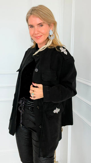 Pocketful of Sparkle Italian Jacket- Black
