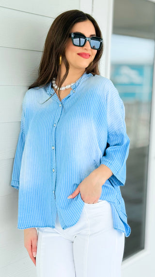 Quiet Stripe Button Down Top