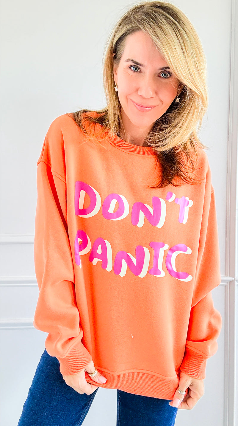 Don't Panic French Terry Pullover-150 Cardigans/Layers-Bailey Rose-Coastal Bloom Boutique, find the trendiest versions of the popular styles and looks Located in Indialantic, FL