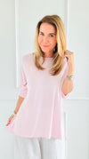 Lightweight Italian Long Sleeve Top-110 Long Sleeve Tops-PROFITER-Coastal Bloom Boutique, find the trendiest versions of the popular styles and looks Located in Indialantic, FL