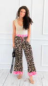 Playful Edge Contrast Trim Pants-170 Bottoms-BIBI-Coastal Bloom Boutique, find the trendiest versions of the popular styles and looks Located in Indialantic, FL