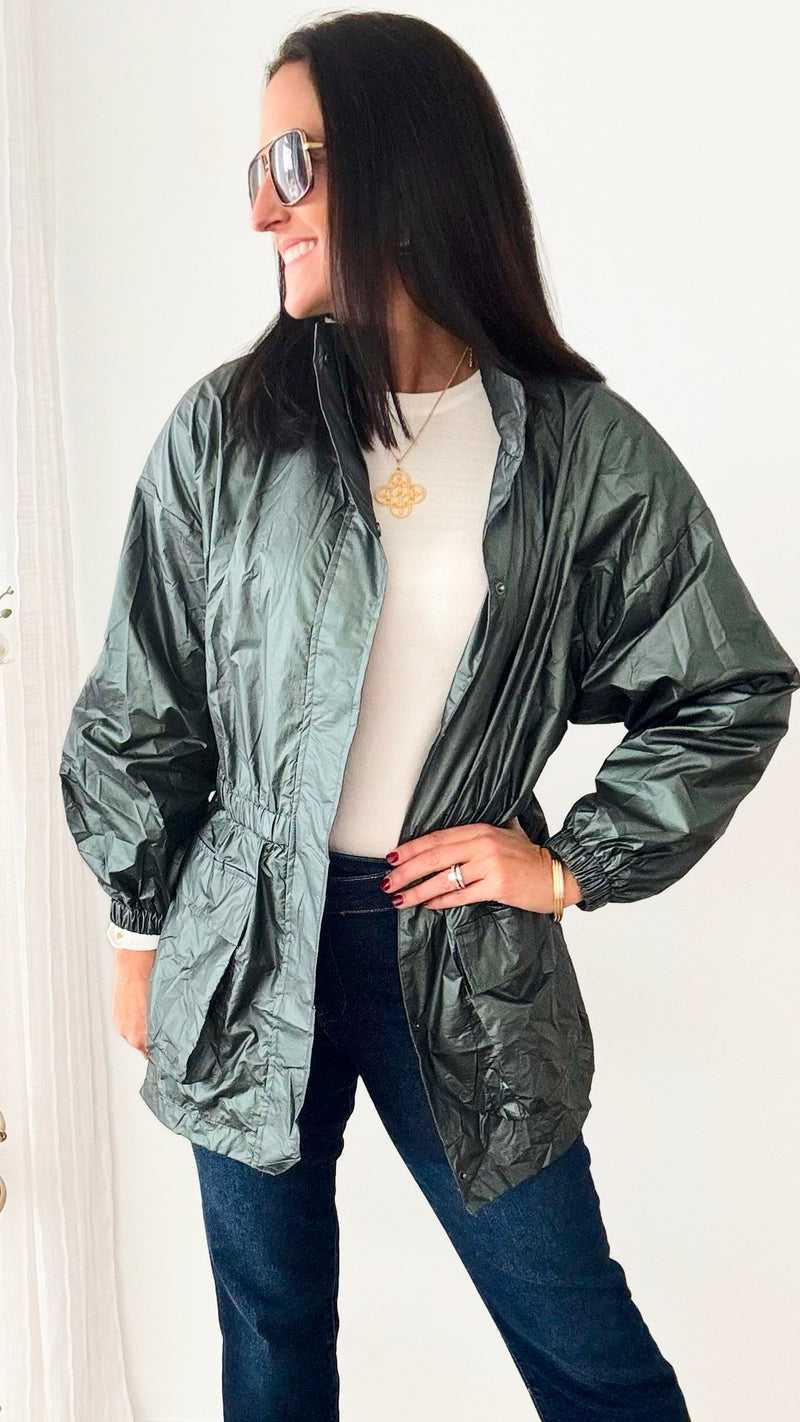 Metallic Lightweight Jacket-160 Jackets-GIGIO-Coastal Bloom Boutique, find the trendiest versions of the popular styles and looks Located in Indialantic, FL