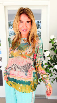 The Zebra In Bloom St Tropez Italian Knit Sweater