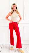 Ankle Flared Hem Statement Jeans-190 Denim-Mica Denim-Coastal Bloom Boutique, find the trendiest versions of the popular styles and looks Located in Indialantic, FL