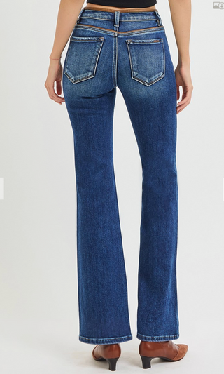 Mid Rise Tummy Control Stretch Bootcut Jeans