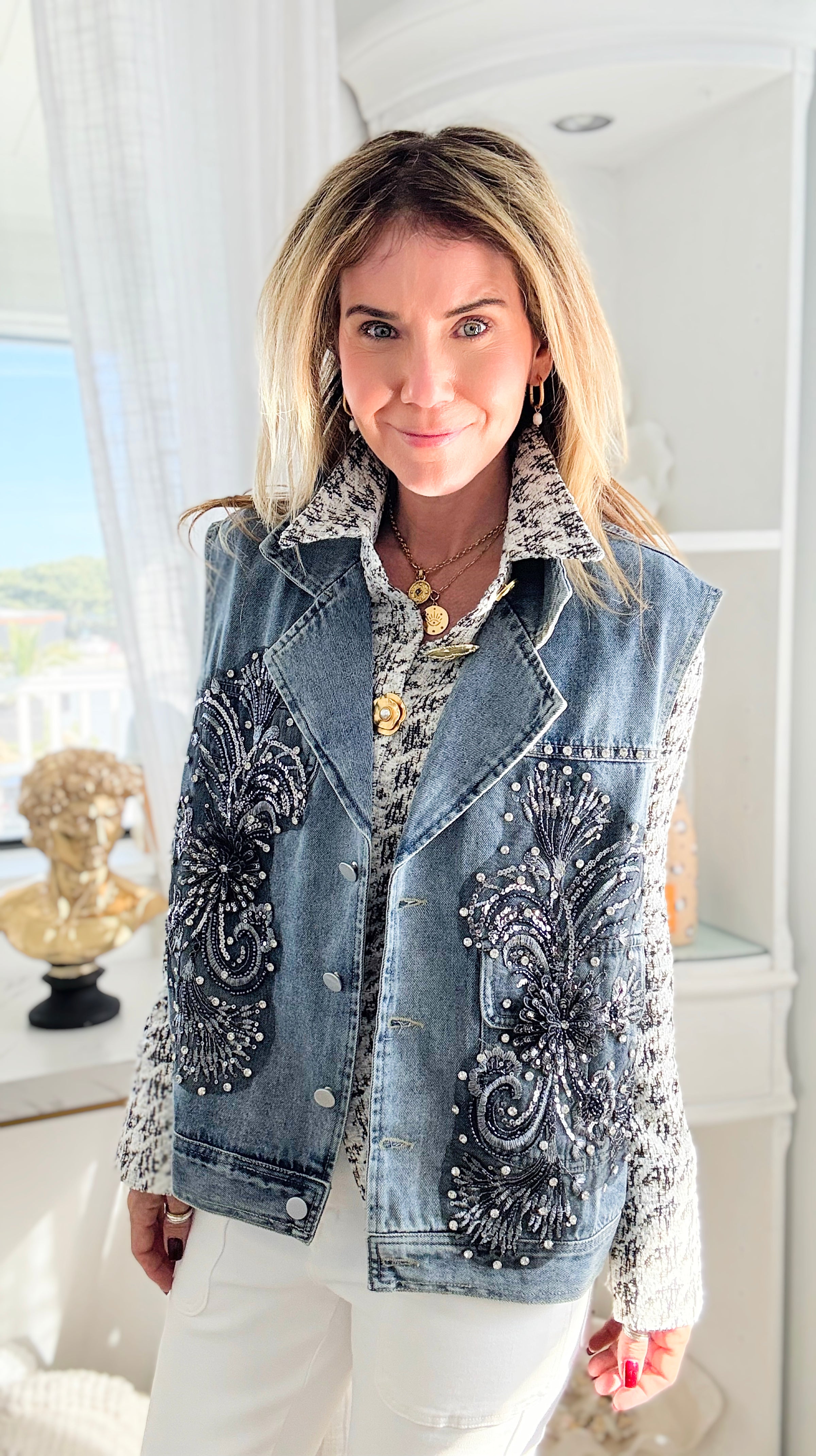 Midnight Muse Embellished Vest