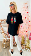 Sequin Nutcracker T-Shirt Dress/Tunic - Black-200 Dresses/Jumpsuits/Rompers-Why Dress-Coastal Bloom Boutique, find the trendiest versions of the popular styles and looks Located in Indialantic, FL