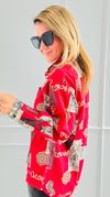 Paisley & Frames Button Down Top-130 Long Sleeve Tops-ROUSSEAU-Coastal Bloom Boutique, find the trendiest versions of the popular styles and looks Located in Indialantic, FL