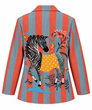 Zebra in Bloom Italian Blazer