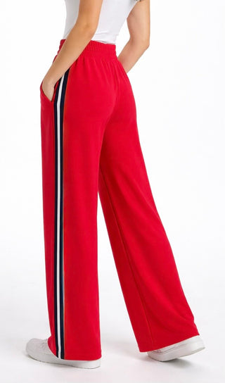 Side Stripe Lounge Pants - Red