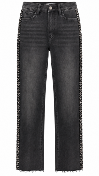 Side Trim Straight Jeans