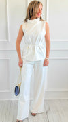Sunset Fleece Lounge Set - White-210 Loungewear/Sets-ARYEH-Coastal Bloom Boutique, find the trendiest versions of the popular styles and looks Located in Indialantic, FL