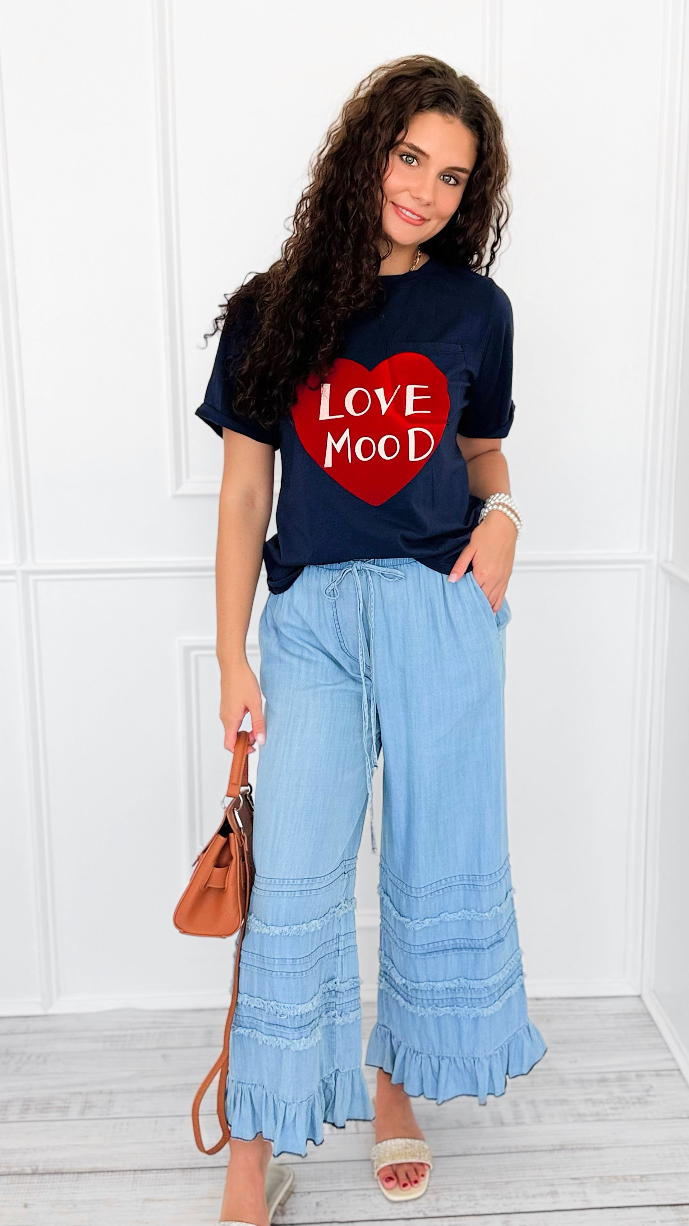 Ruffle Drift Drawcord Tencel Pant-100 Pants-EASEL-Coastal Bloom Boutique, find the trendiest versions of the popular styles and looks Located in Indialantic, FL