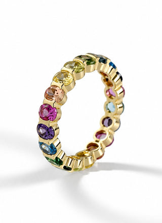 Sterling Silver Colorful Oval Ring
