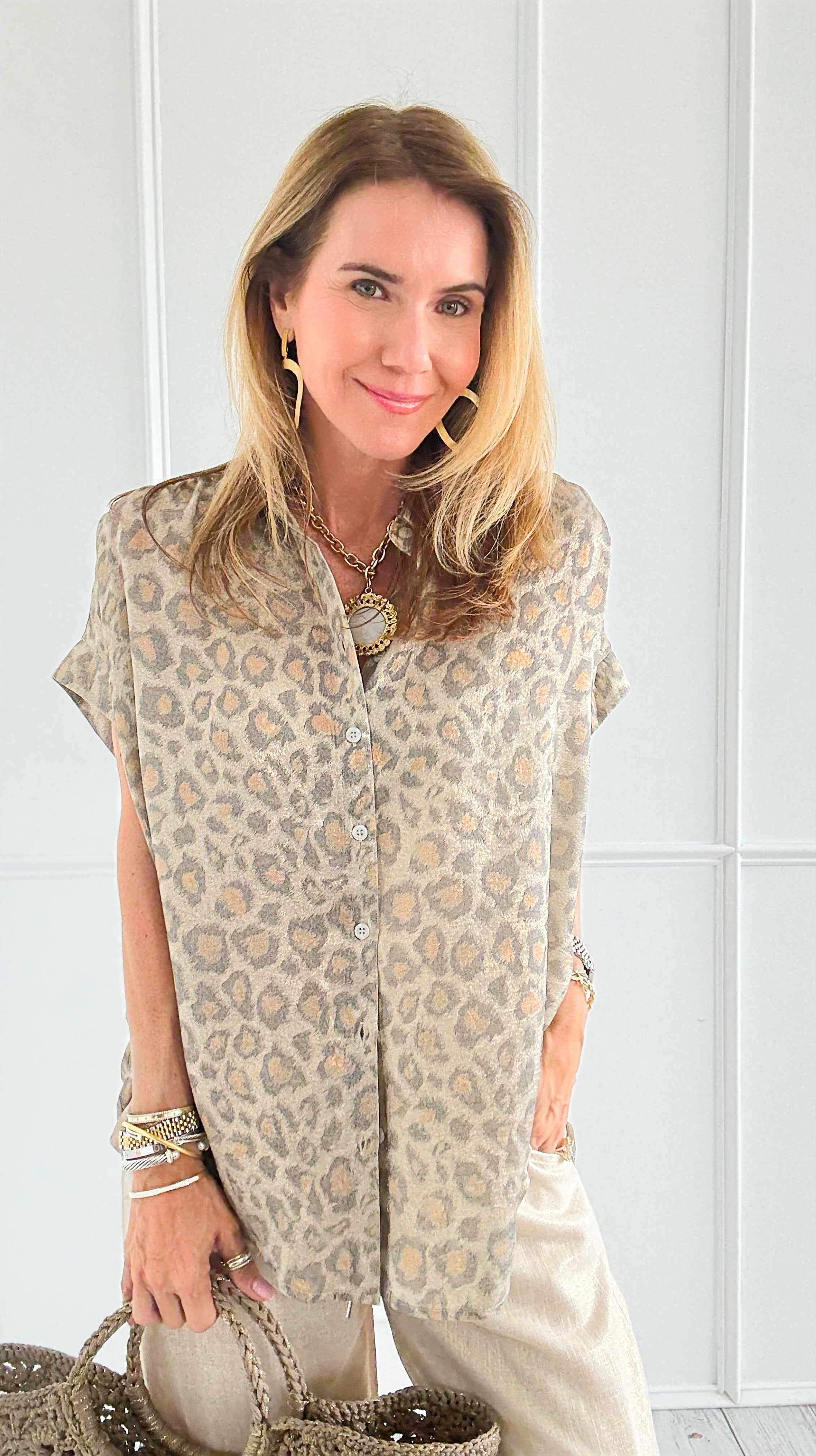 Velvet Whispers Button Down Top-110 Short Sleeve Tops-JODIFL-Coastal Bloom Boutique, find the trendiest versions of the popular styles and looks Located in Indialantic, FL