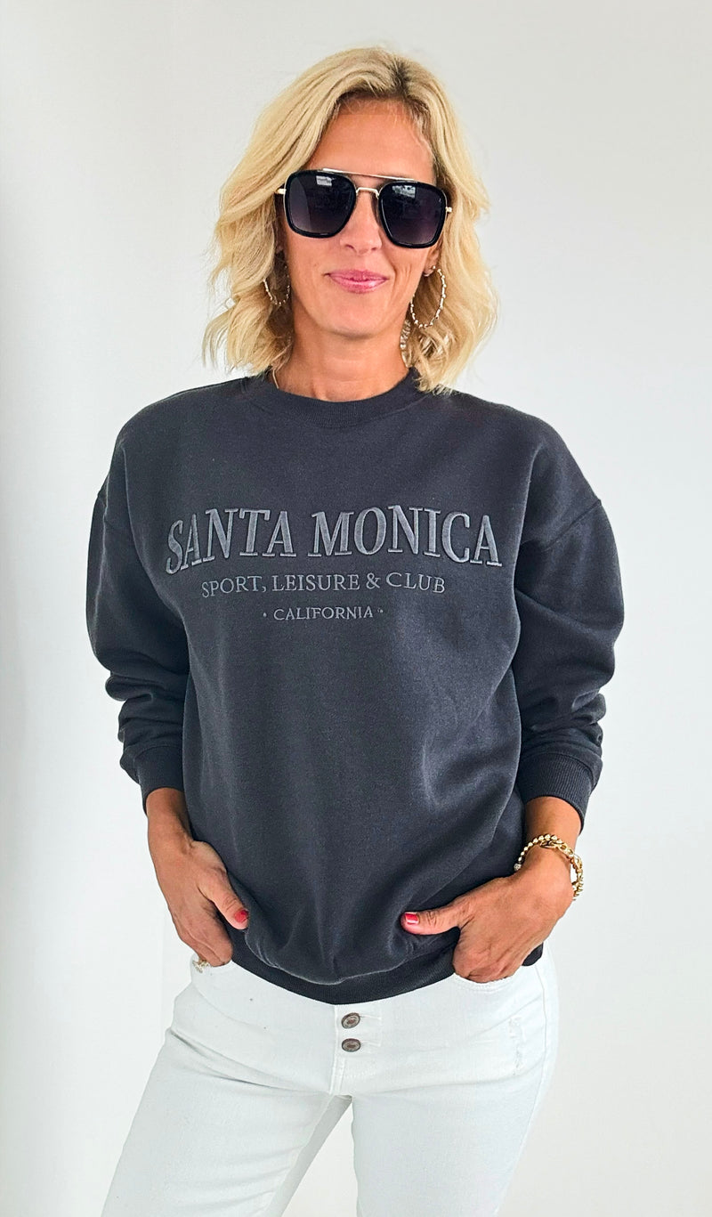 Santa Monica Leisure Sweatshirt-130 Long Sleeve Tops-reflex-Coastal Bloom Boutique, find the trendiest versions of the popular styles and looks Located in Indialantic, FL