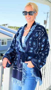 Midnight Canyon Fringe Cardigan