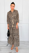 Leopard Paws Button Italian Long Dress-200 Dresses/Jumpsuits/Rompers-FH GROUP-Coastal Bloom Boutique, find the trendiest versions of the popular styles and looks Located in Indialantic, FL