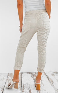 Italian Wish List Jogger - Sand Beige-180 Joggers-Italianissimo-Coastal Bloom Boutique, find the trendiest versions of the popular styles and looks Located in Indialantic, FL