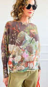 Botanical Safari Lurex St Tropez Knit- Brown-140 Sweaters-SORPRESA-Coastal Bloom Boutique, find the trendiest versions of the popular styles and looks Located in Indialantic, FL