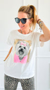 Pretty Pink In Puppy Italian Graphic Tee-110 Short Sleeve Tops-FIRSTAGE-Coastal Bloom Boutique, find the trendiest versions of the popular styles and looks Located in Indialantic, FL