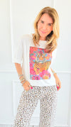 Wild Floral Italian Graphic Tee-110 short Sleeve Top-Italianissimo-Coastal Bloom Boutique, find the trendiest versions of the popular styles and looks Located in Indialantic, FL