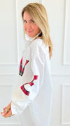 Tartan Love Italian Blouse-110 Long Sleeve Tops-TATTOO Z-Coastal Bloom Boutique, find the trendiest versions of the popular styles and looks Located in Indialantic, FL