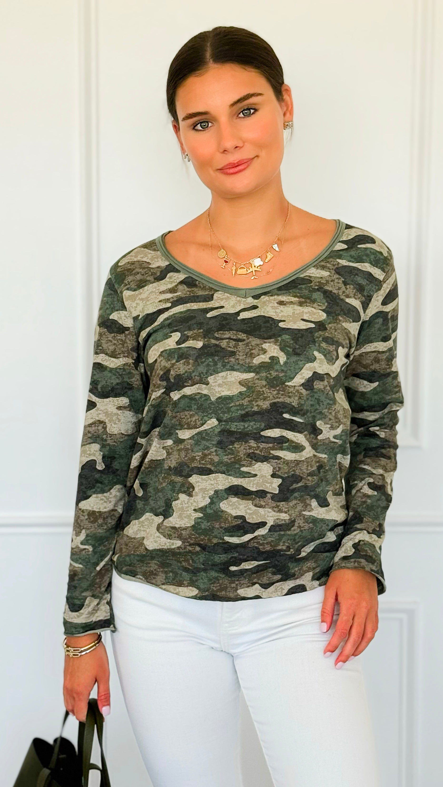 Camo Italian Tee-110 short Sleeve Top-LY PARIS-Coastal Bloom Boutique, find the trendiest versions of the popular styles and looks Located in Indialantic, FL