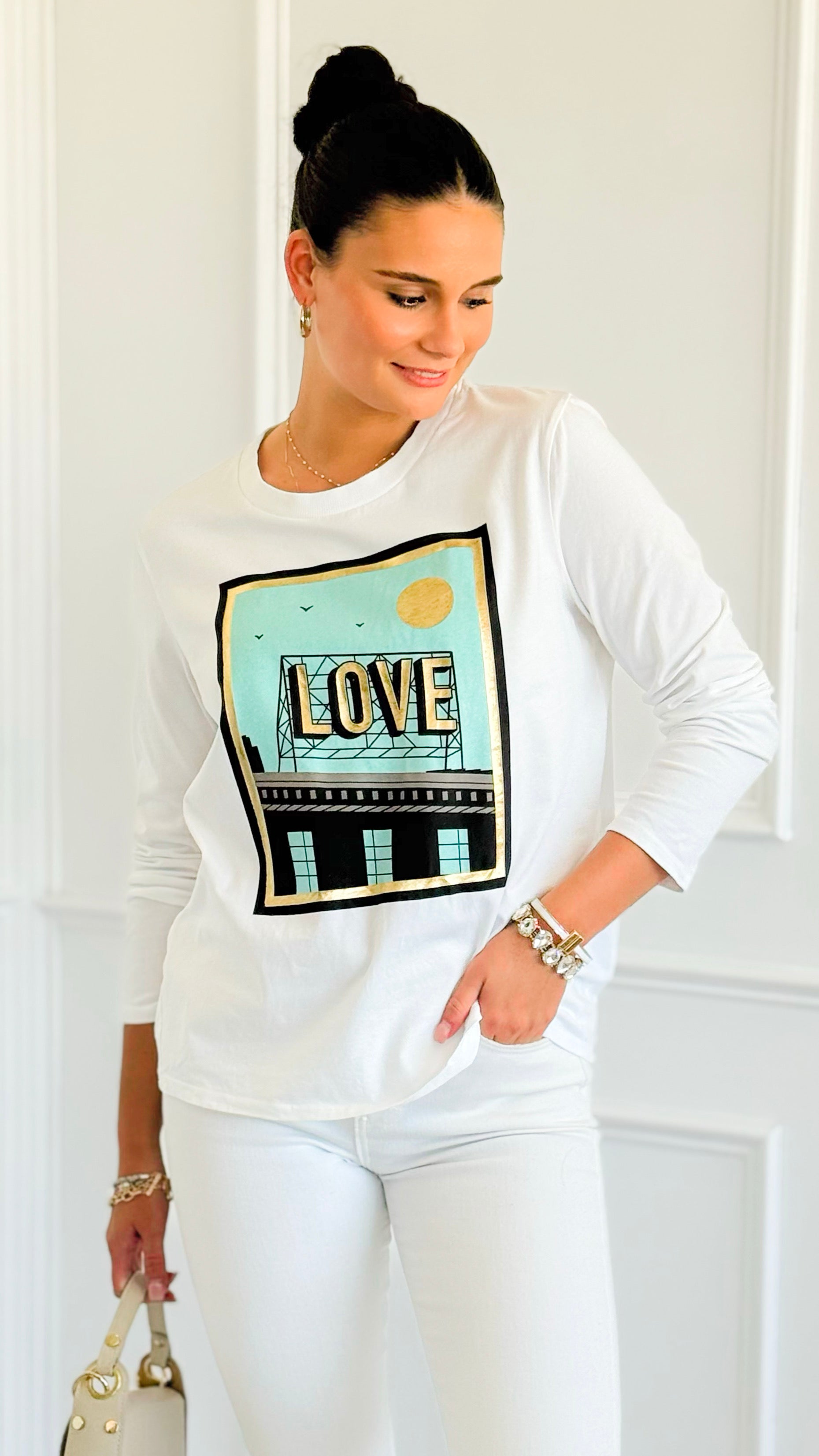 City Love Italian Pullover-110 short Sleeve Top-V SKY-Coastal Bloom Boutique, find the trendiest versions of the popular styles and looks Located in Indialantic, FL