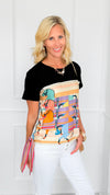 Gallop Parade Italian Top- Black-110 short Sleeve Top-K2-Coastal Bloom Boutique, find the trendiest versions of the popular styles and looks Located in Indialantic, FL