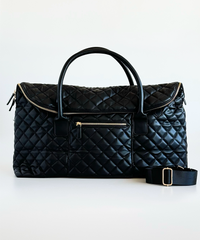 Quilted Weekender Bag - Black-240 Bags-BC Handbags-Coastal Bloom Boutique, find the trendiest versions of the popular styles and looks Located in Indialantic, FL