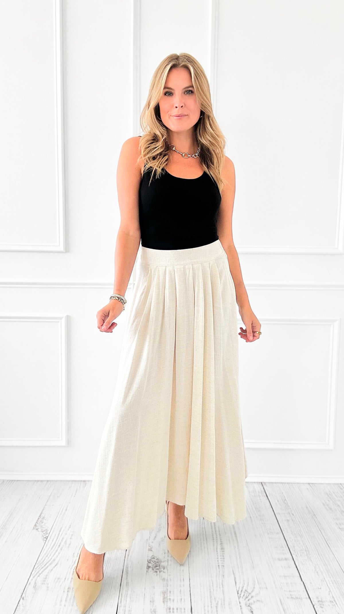 Driftwood Breeze Pleated Skirt-170 Bottoms-Blu Pepper-Coastal Bloom Boutique, find the trendiest versions of the popular styles and looks Located in Indialantic, FL
