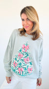 Tinsel & Bows Holiday Sweatshirt-130 Long Sleeve Tops-Sweet Claire-Coastal Bloom Boutique, find the trendiest versions of the popular styles and looks Located in Indialantic, FL