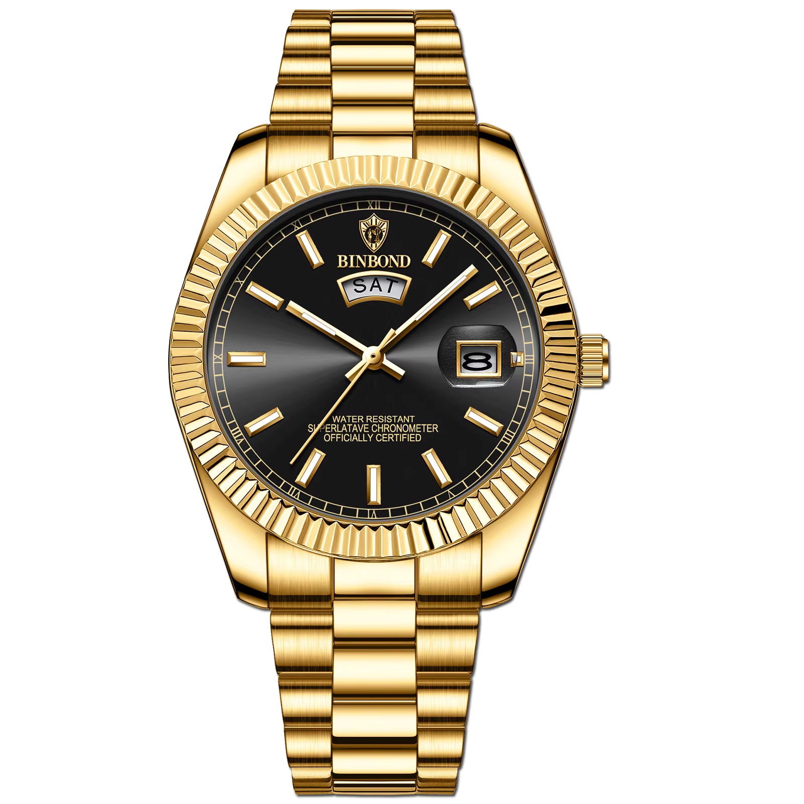 Jetsetter Luxe Link Steel Watch - Gold Black