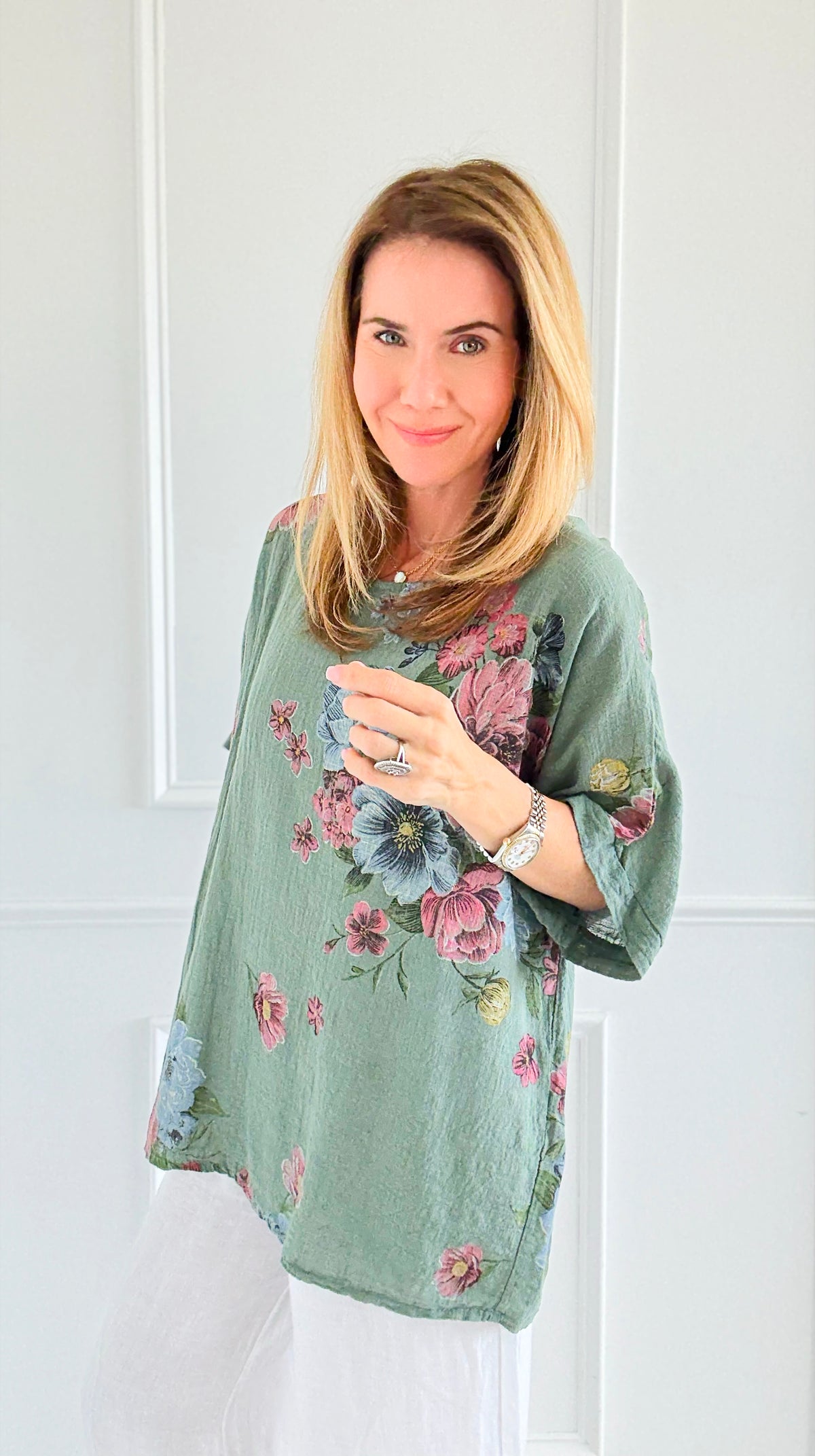 Bloom Relaxed Italian Top- Olive-110 short Sleeve Top-Italianissimo-Coastal Bloom Boutique, find the trendiest versions of the popular styles and looks Located in Indialantic, FL